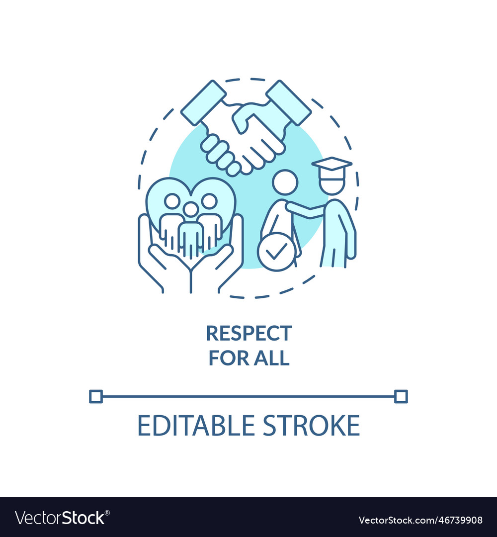 Respect for all turquoise concept icon Royalty Free Vector