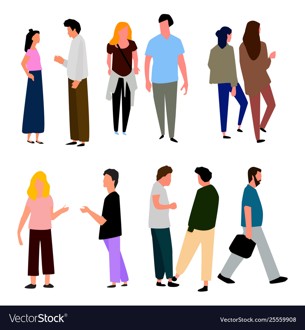 Set couple men and women