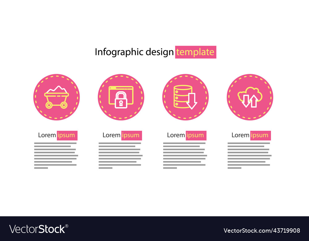 Set line server data web hosting cloud download vector image Set line server data web hosting cloud download