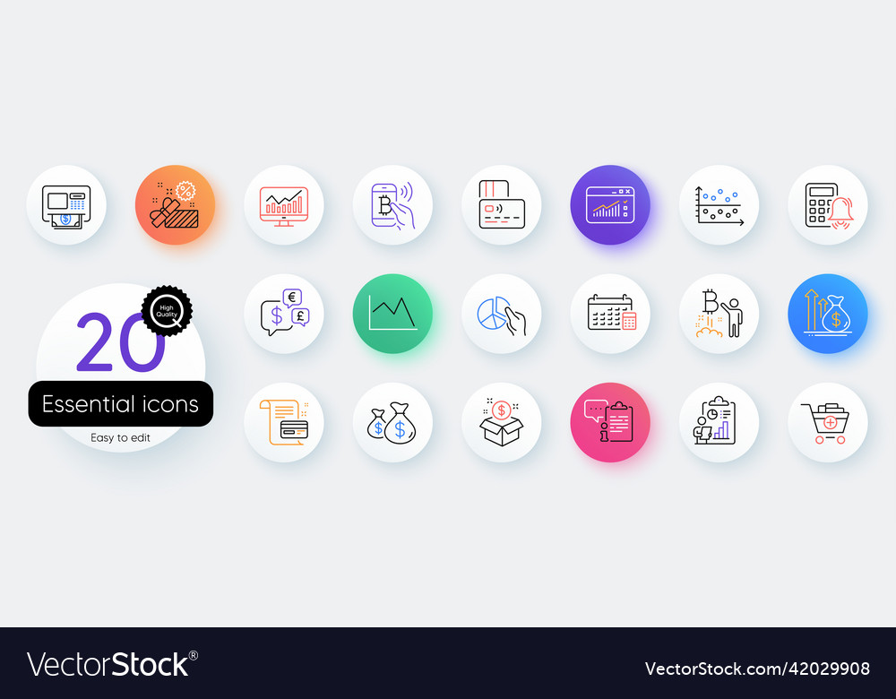 Simple set of statistics post package and card vector image Simple set of statistics post package and card