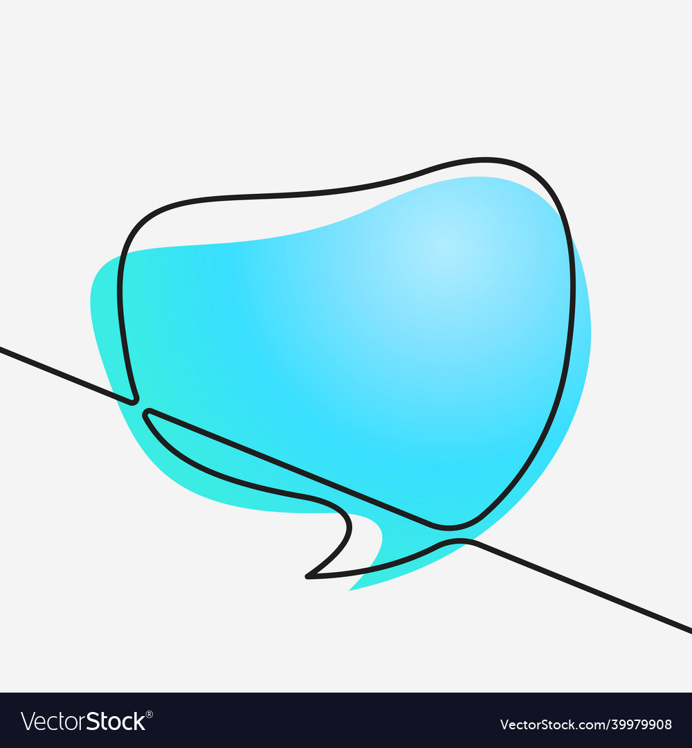 Speech bubble flow liquid shape continuous line vector image Speech bubble flow liquid shape continuous line