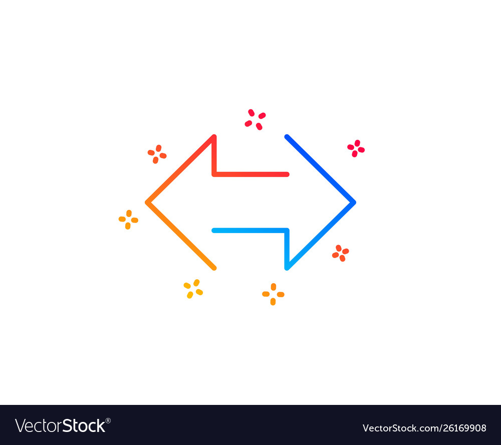 Sync arrows line icon communication arrowheads