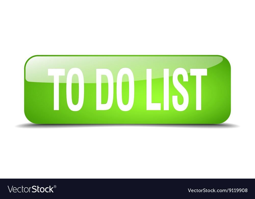 To do list green square 3d realistic isolated web