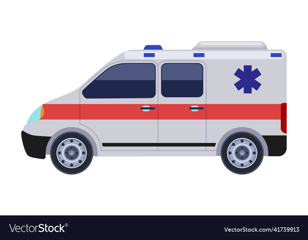 Ambulance side view medical aid car paramedic Vector Image