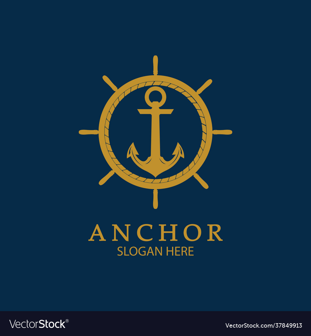 Anchor logo design symbol maritime icon