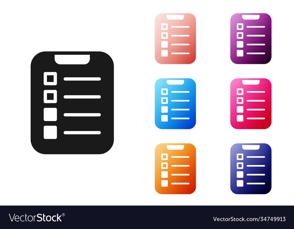 Black to do list or planning icon isolated vector image Black to do list or planning icon isolated