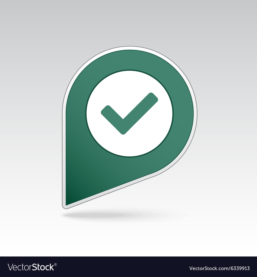 Überprüfen Sie die Pin-Karte Symbol Zeiger Marker
