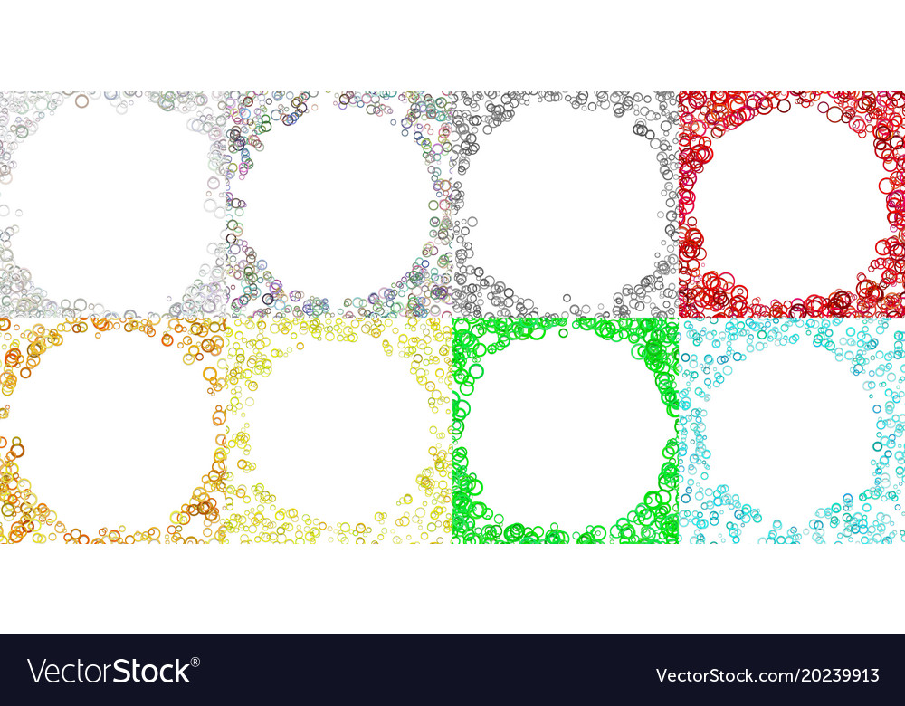 Colored round border background design set