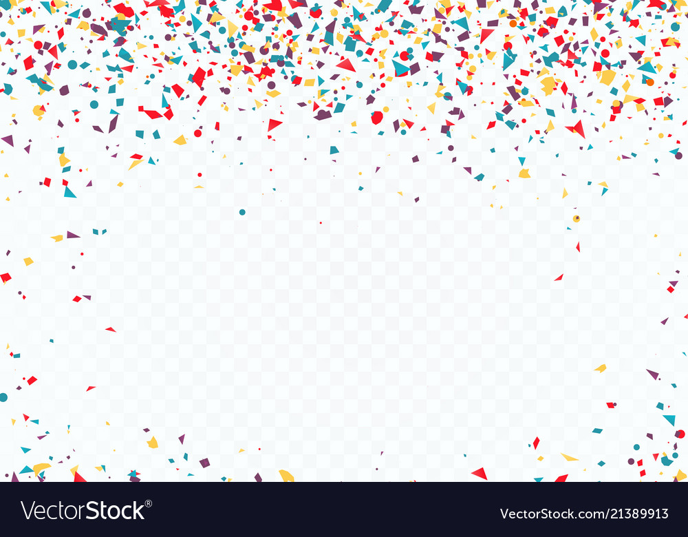 Colorful confetti top and bottom of the pattern Vector Image