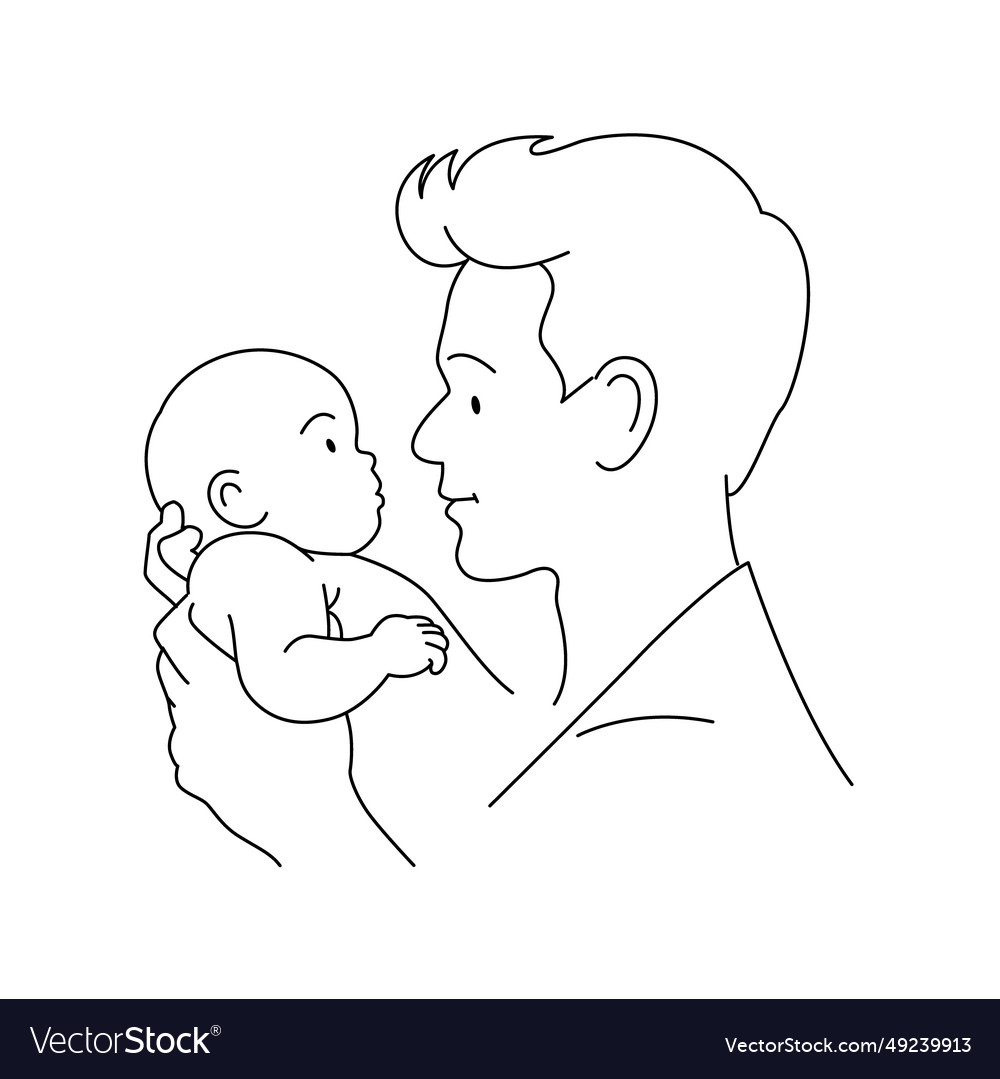 father-holding-newborn-baby-father-hugging-baby-vector-image