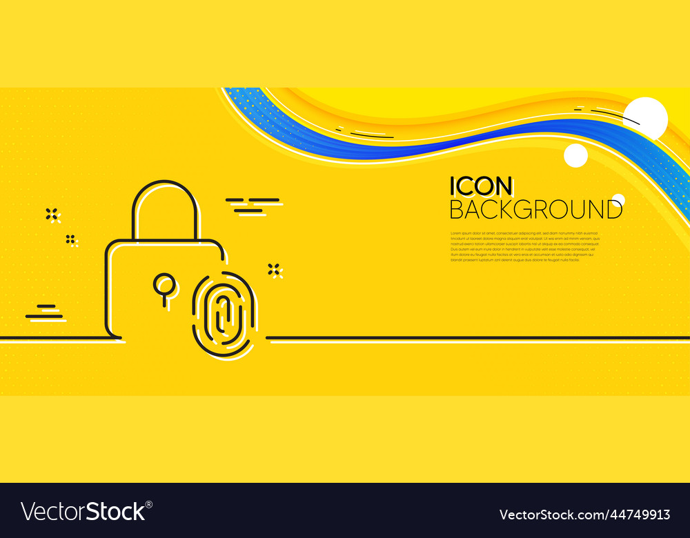 Fingerprint lock line icon finger print scan sign vector image Fingerprint lock line icon finger print scan sign