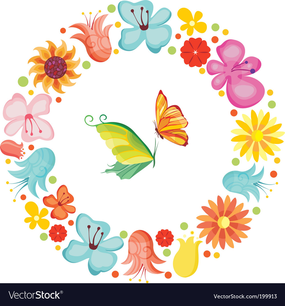 flower boarder royalty free vector image vectorstock