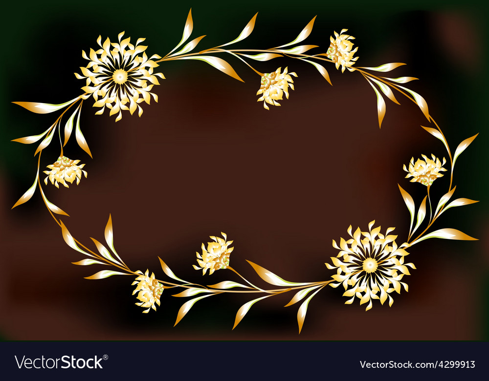 Frame with flowers in the shape of an ellipse