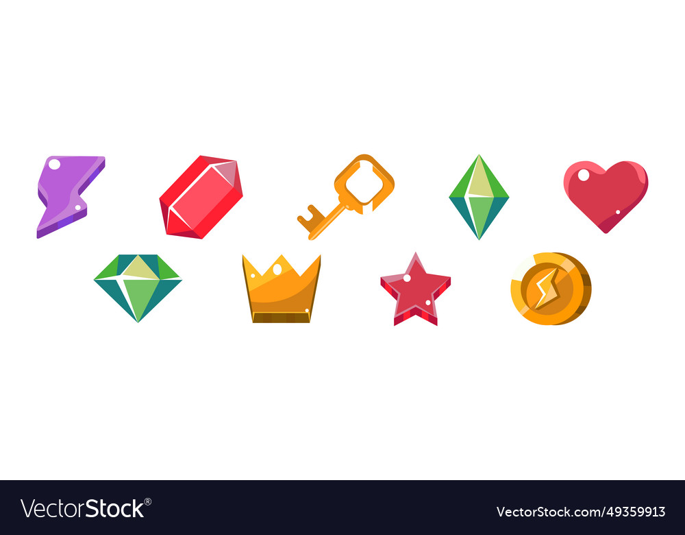 Game interface icon and design element set