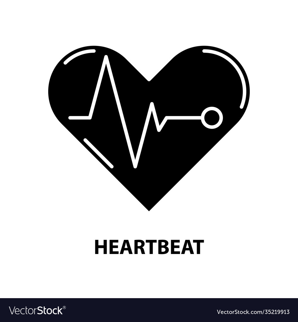 Heartbeat Symbol schwarz Zeichen mit editierbar