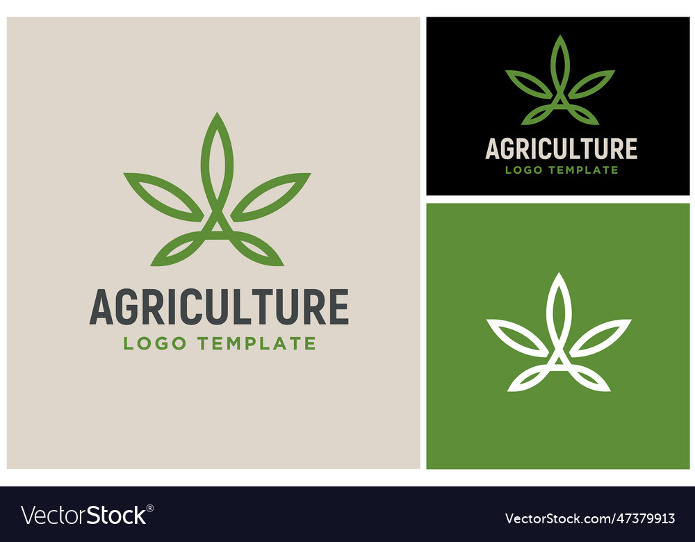 Letter a agriculture cannabis weed leaf logo