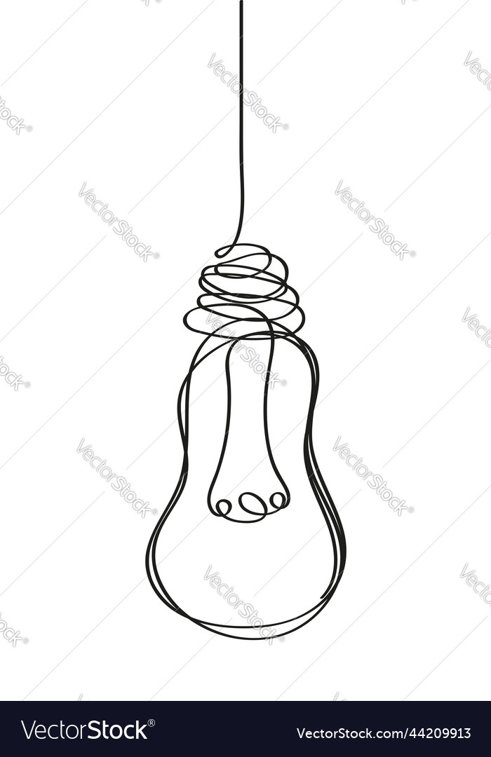 Light bulb in line dodle style Vector Image Light bulb in line dodle style