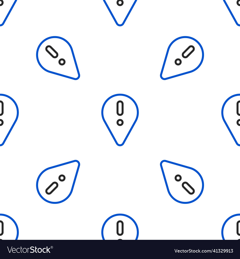 Line map pointer with exclamation mark icon vector image Line map pointer with exclamation mark icon