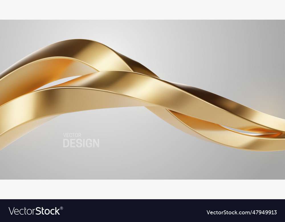 Luxury golden wave shapes isolated on white