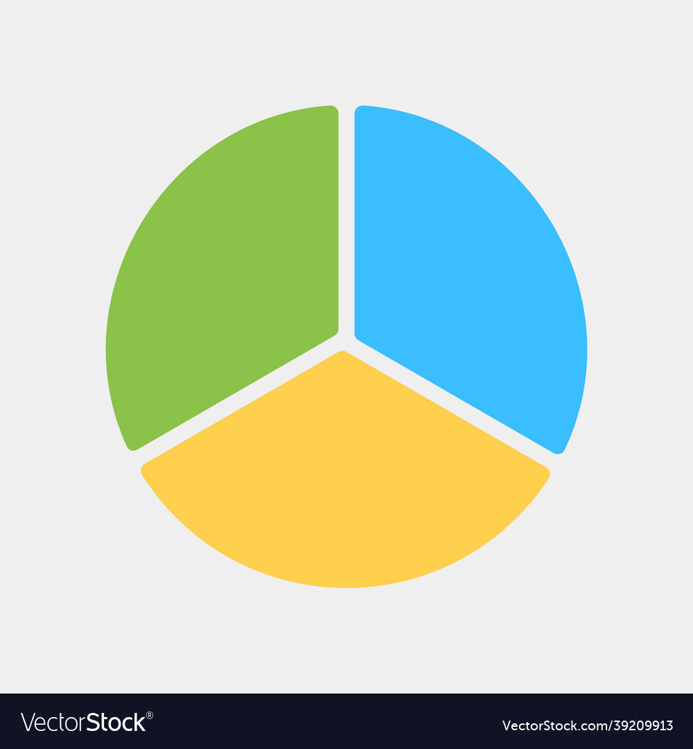 Pie chart icon in flat style for any projects vector image Pie chart icon in flat style for any projects