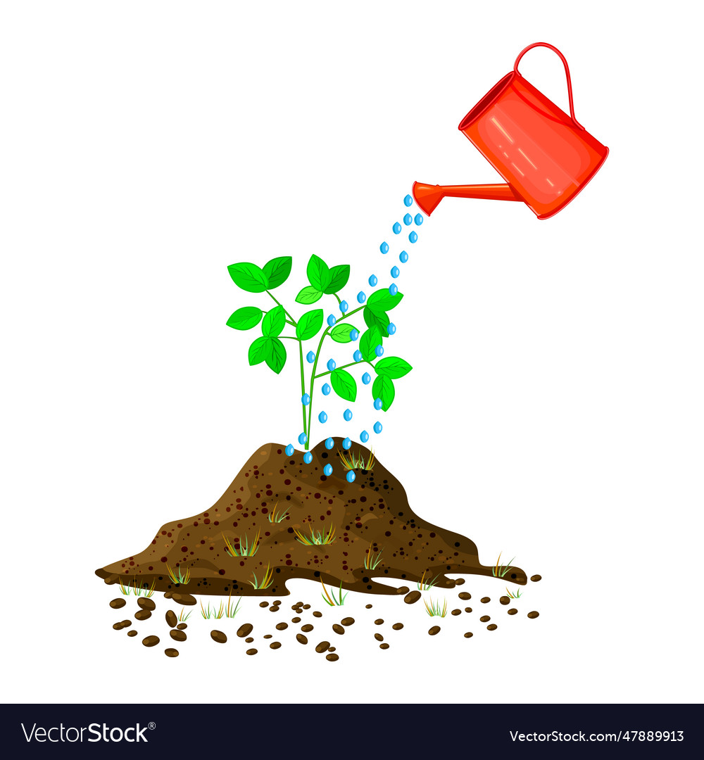 plant-watering-can-and-soil-pile-royalty-free-vector-image