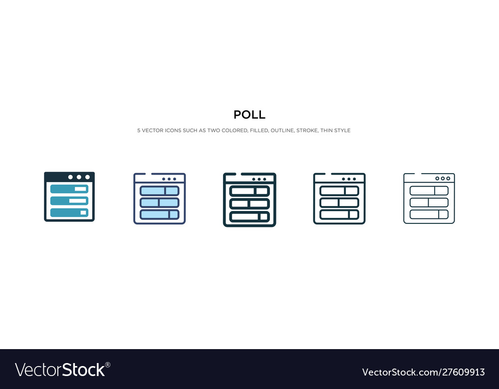 Poll icon in different style two colored