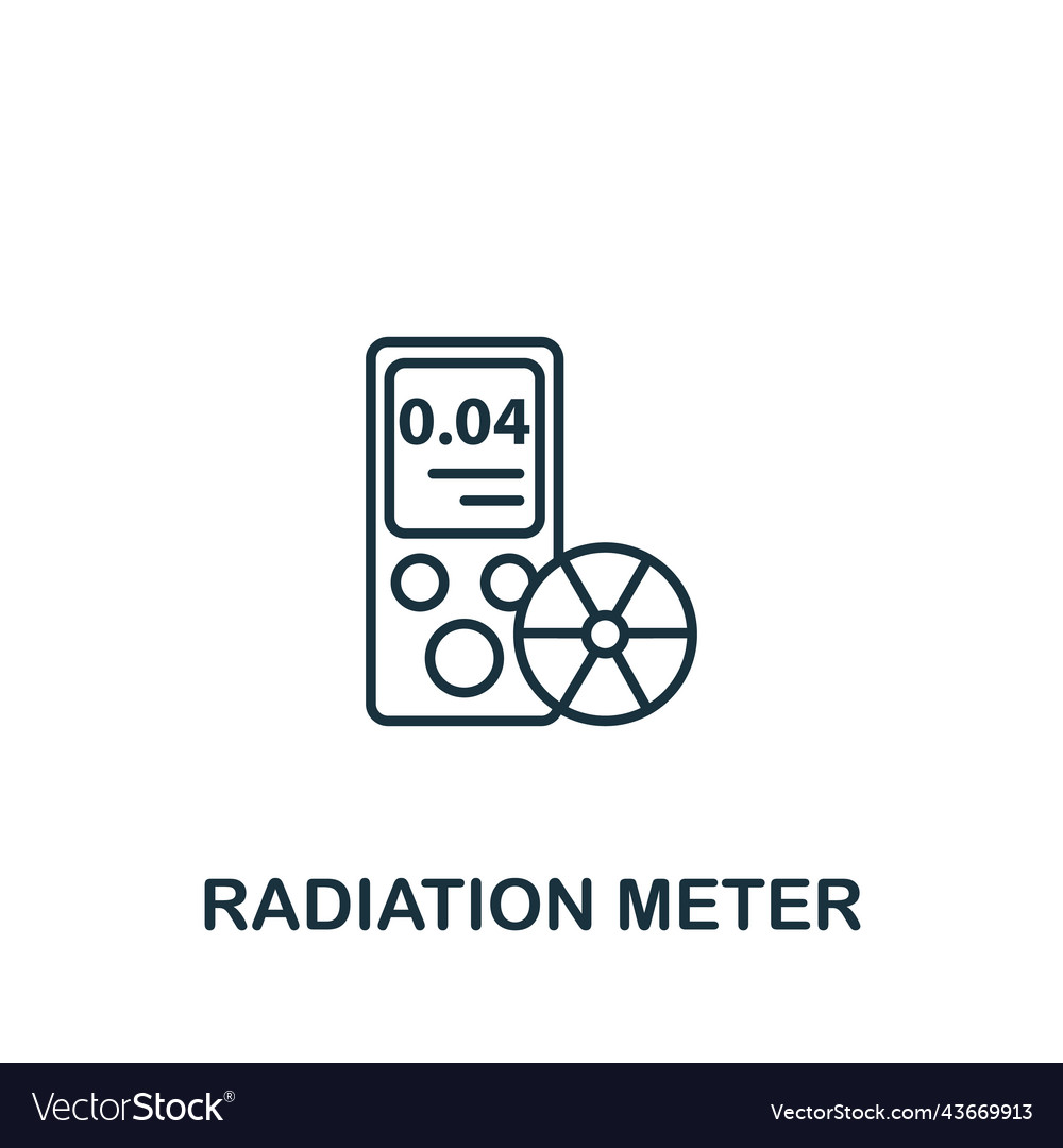Radiation meter icon line simple measuring vector image Radiation meter icon line simple measuring