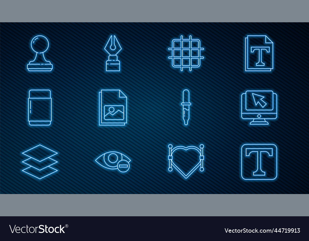 Set line text computer monitor and cursor grid