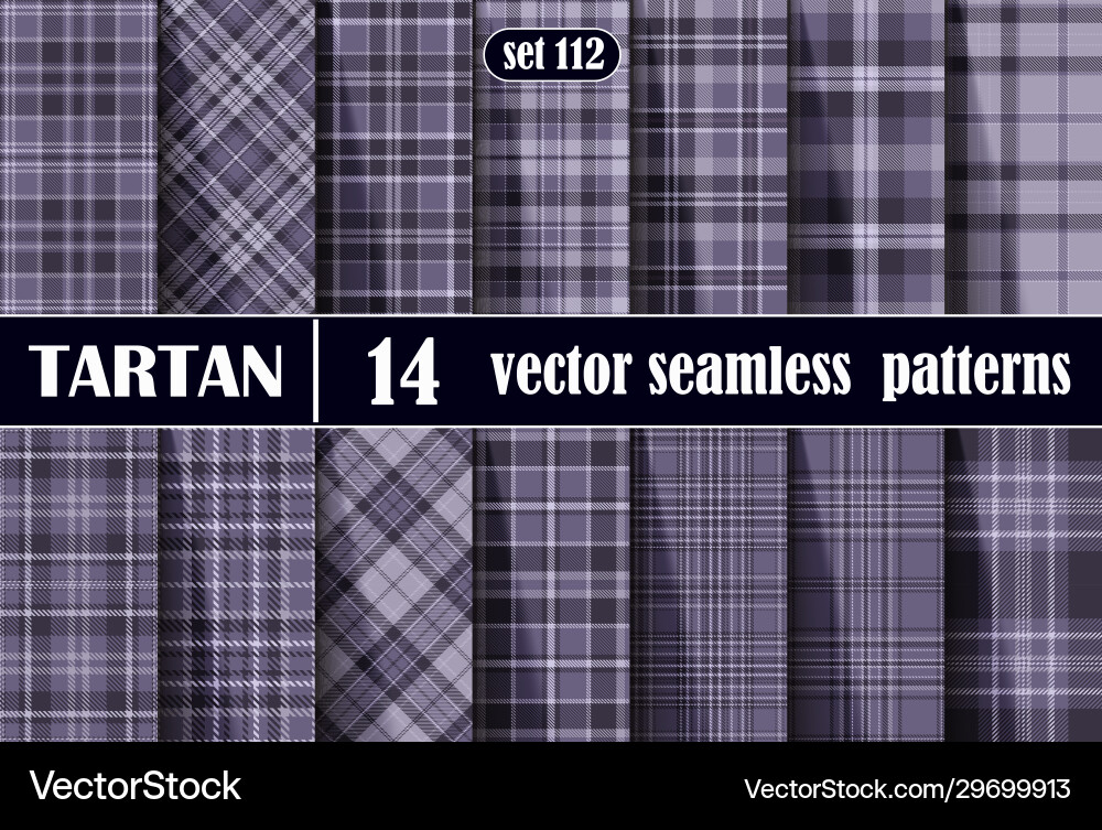 Set tartan seamless pattern Royalty Free Vector Image