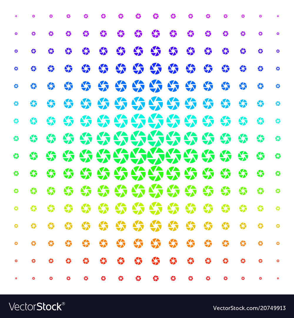 Shutter shape halftone spectrum pattern vector image Shutter shape halftone spectrum pattern
