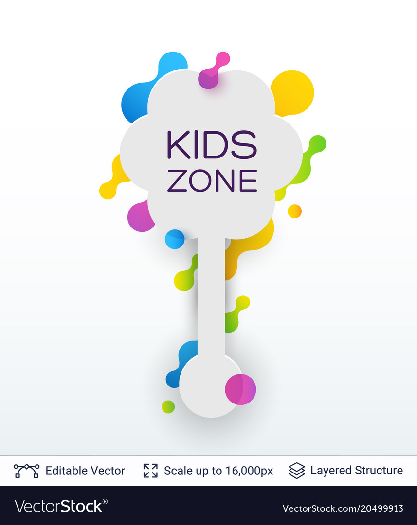 White badge kids zone sticker