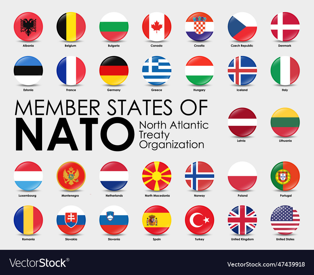 30 member states of nato Royalty Free Vector Image