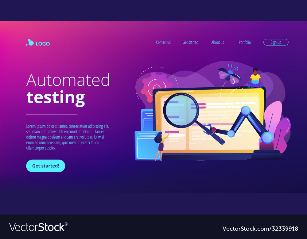 Automated testing concept landing page vector image Automated testing concept landing page
