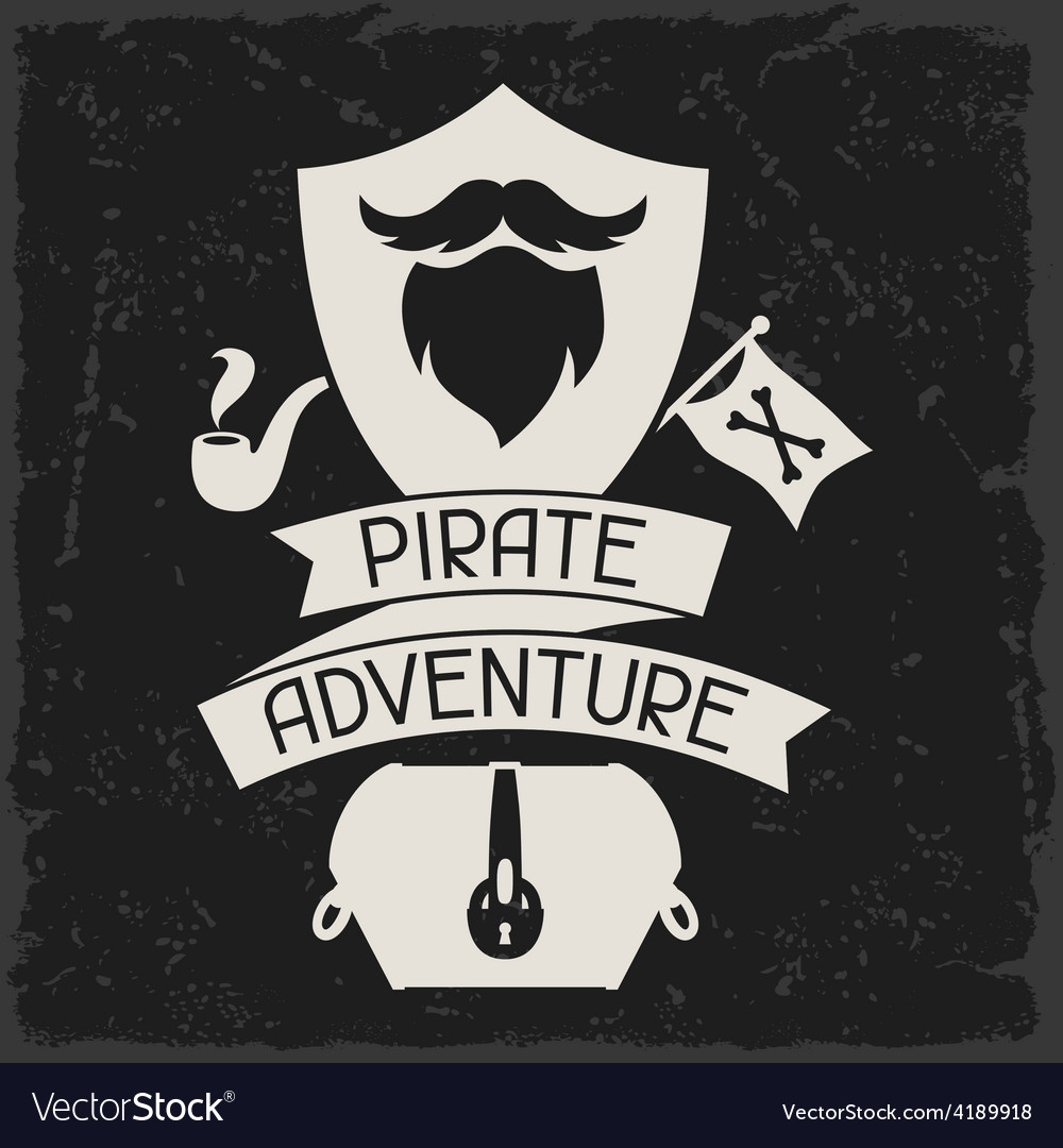 Background on pirate theme with objects