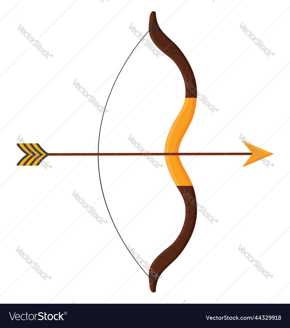 Bow with sharp arrow on a white background