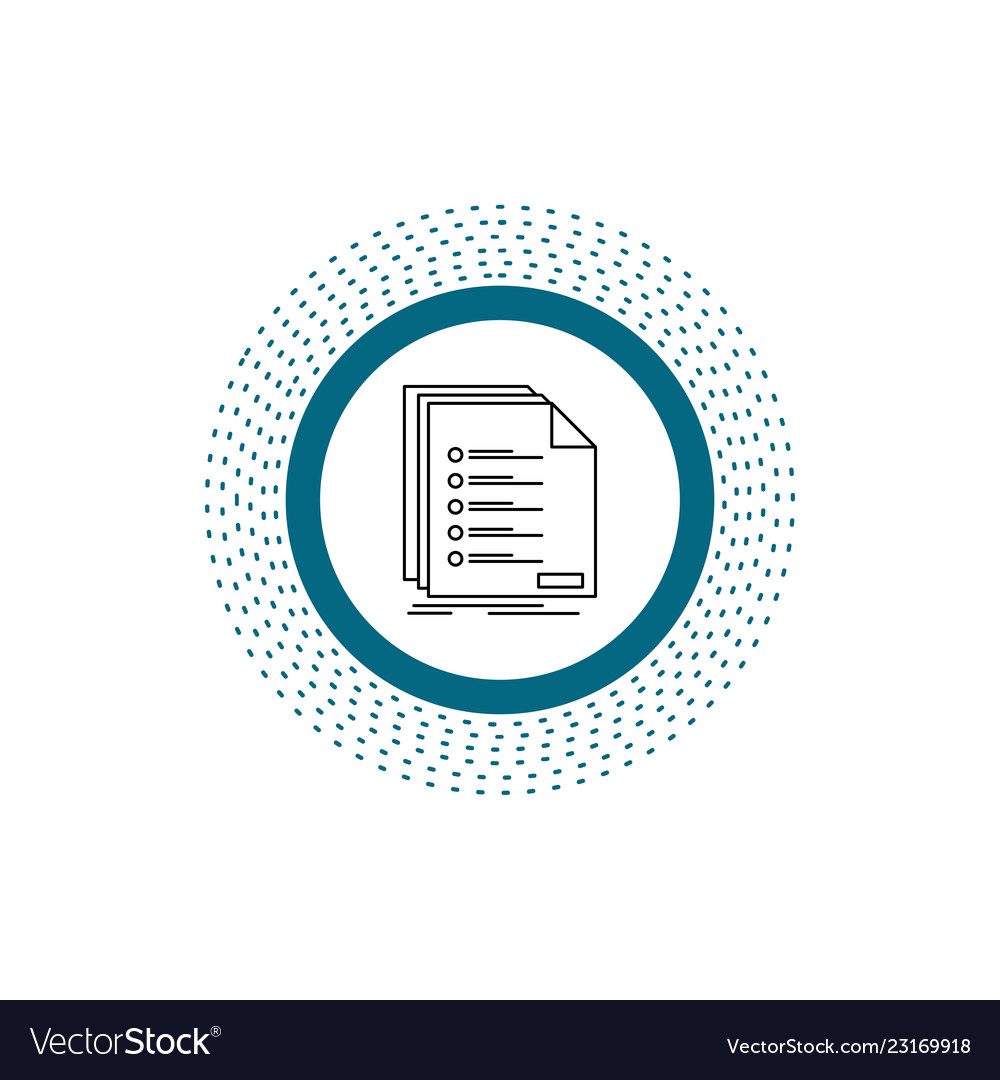Check filing list listing registration line icon vector image Check filing list listing registration line icon