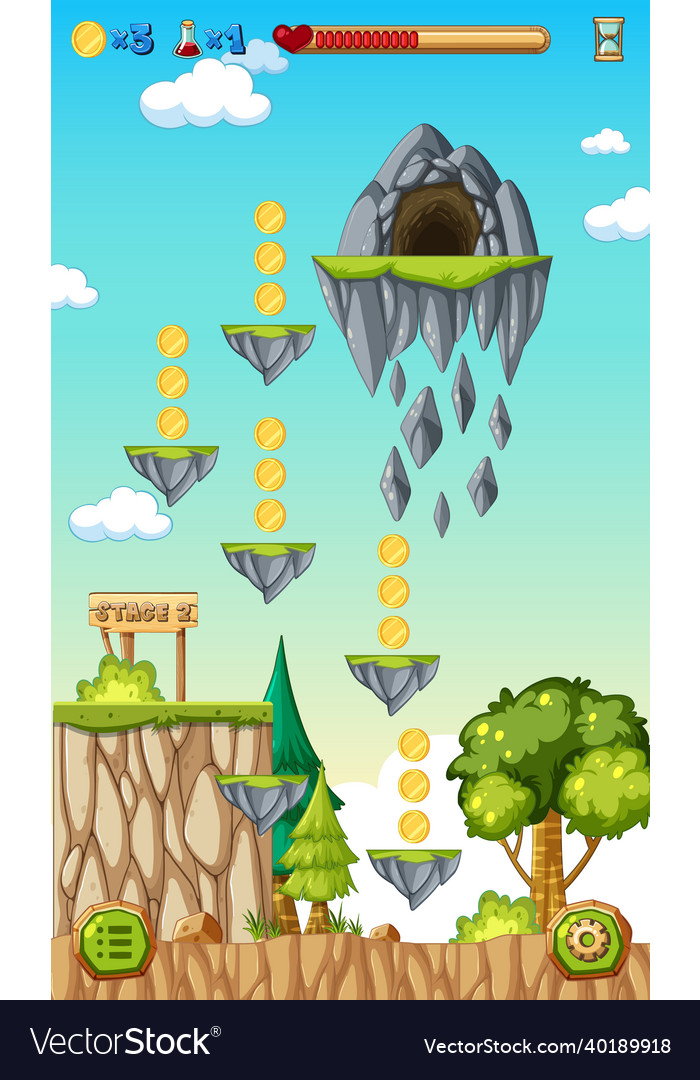 Collecting coins platformer game template