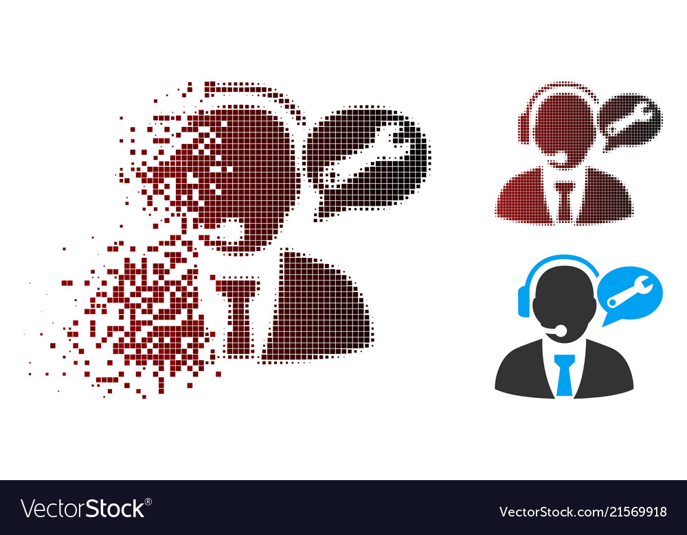Decomposed pixel halftone service manager message vector image Decomposed pixel halftone service manager message
