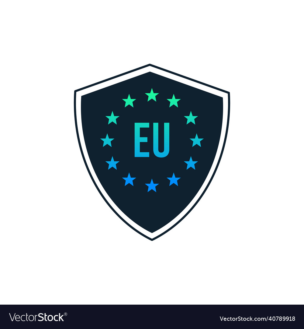 European shield sign eu security stock Royalty Free Vector