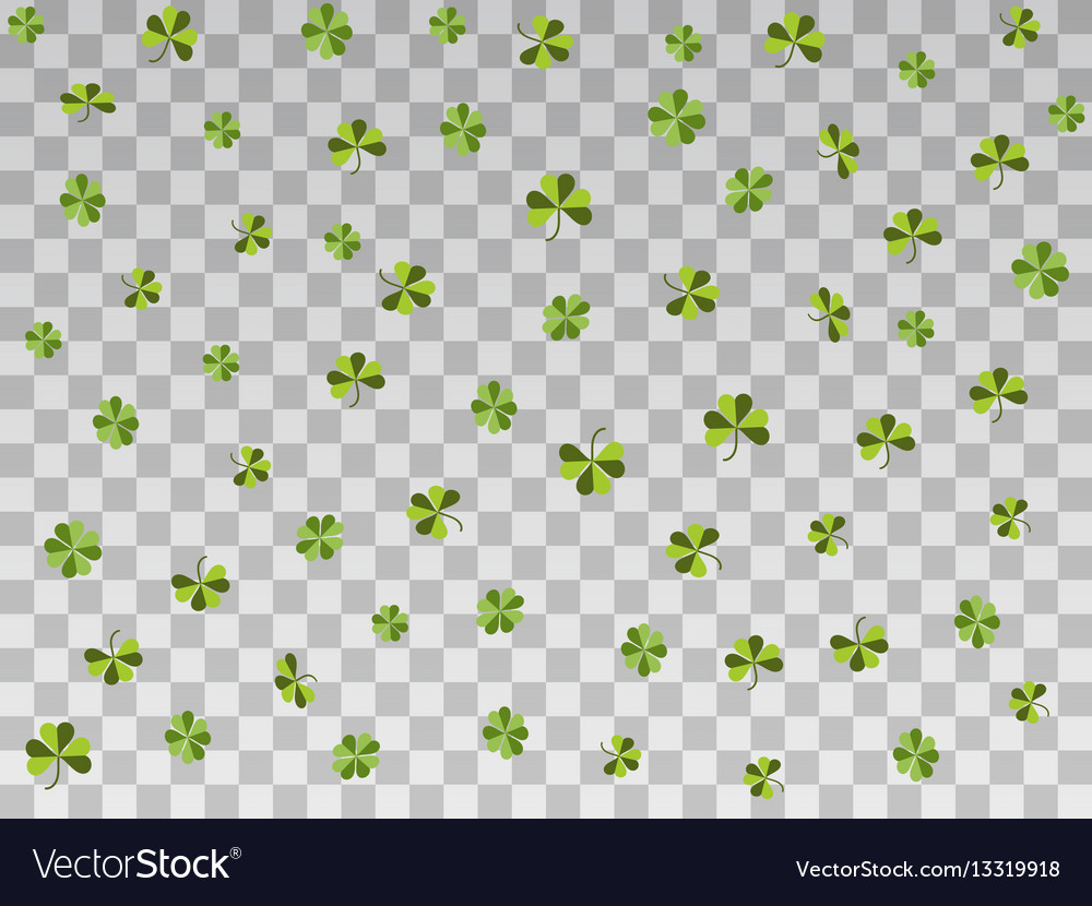 Falling clover on a transparent background vector image Falling clover on a transparent background