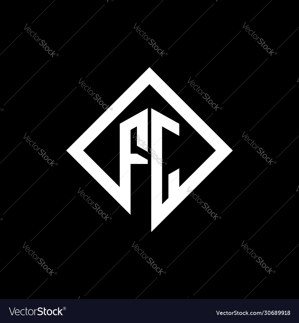 Fj logo monogram with square rotate style design
