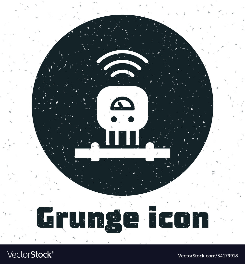 Grunge smart sensor system icon isolated on white vector image Grunge smart sensor system icon isolated on white