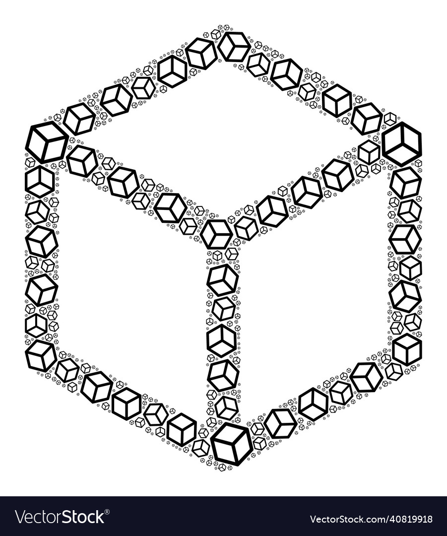 Isometric cube fractal icon composition of self Vector Image Isometric cube fractal icon composition of self