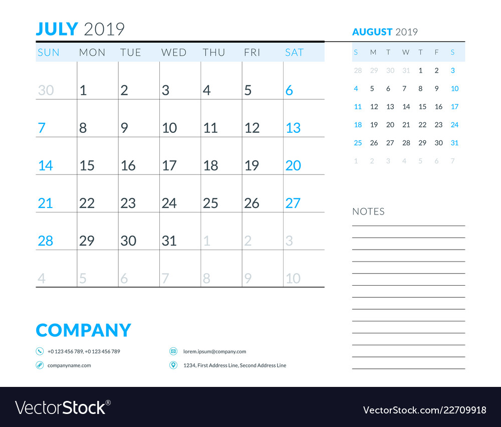 july 2019 week starts on sunday calendar planner sunday start weekly planner