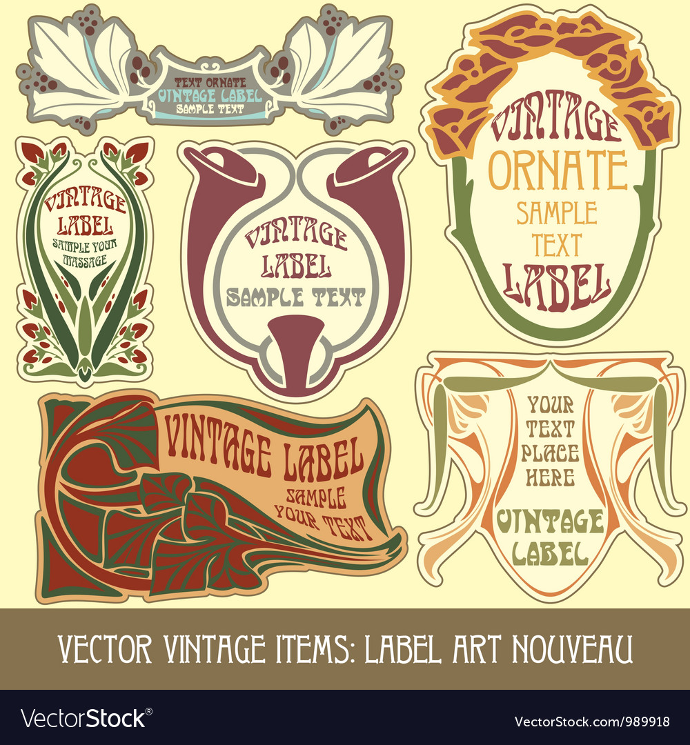 Item label. Винтажные этикетки вектор. Art nouveau - Vintage Label vector. Лейбл арты. Викторианские этикетки.