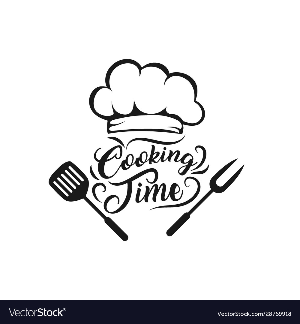 Logotype for culinary school with coated elements Vector Image