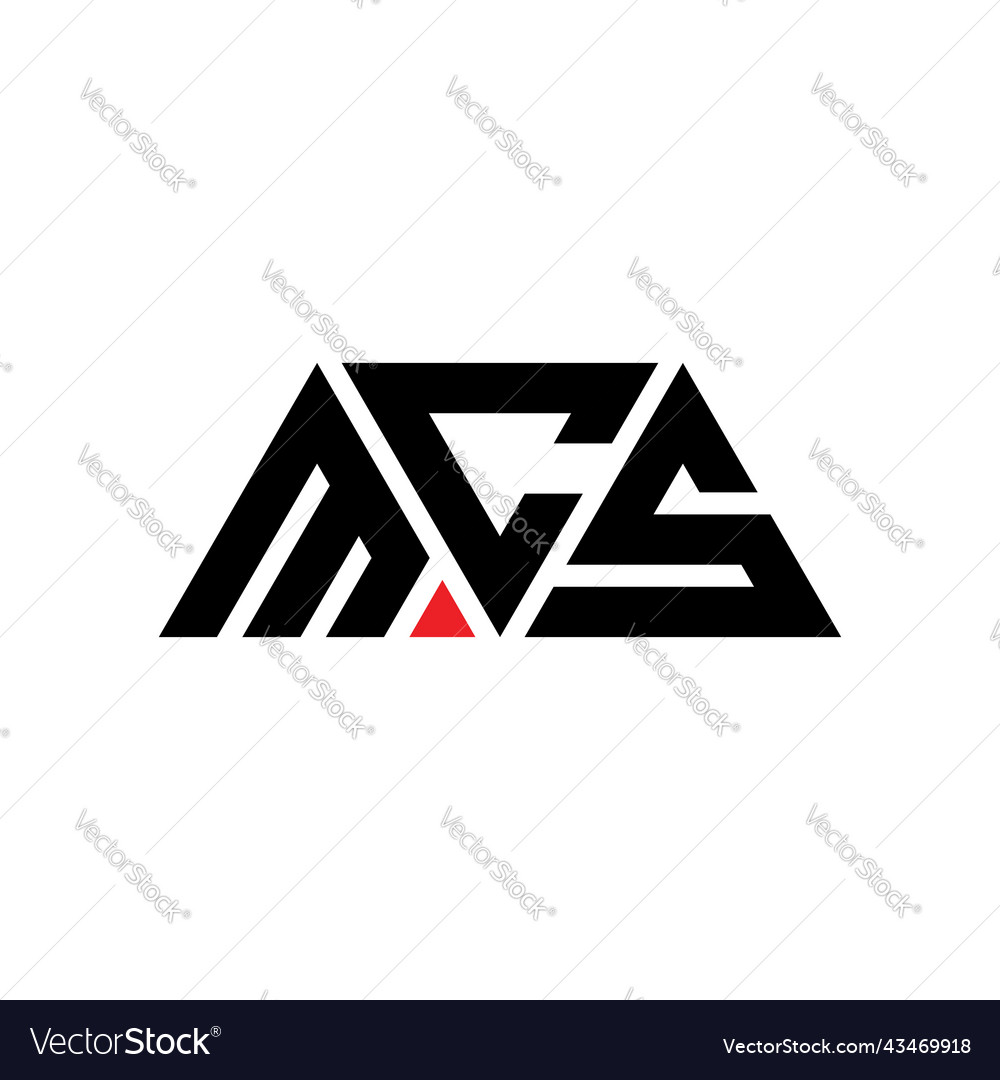 Mcs triangle letter logo design Royalty Free Vector Image