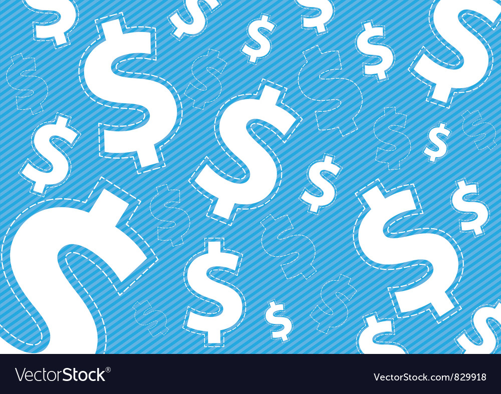 Money Icon On Blue Background Royalty Free Vector Image