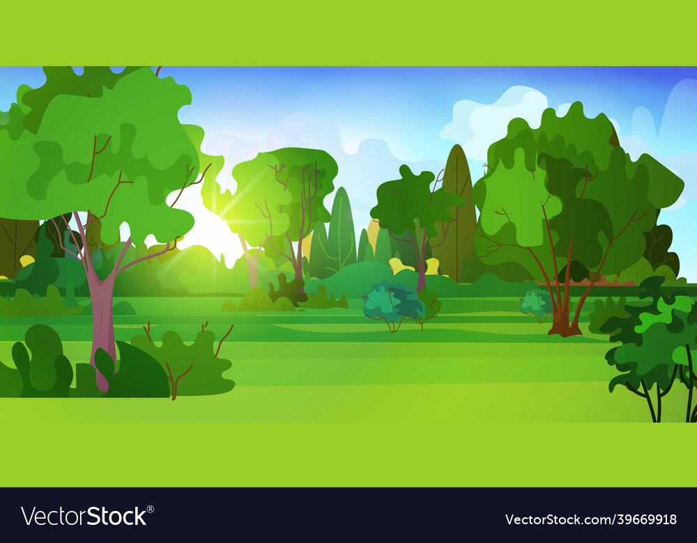 No people beautiful summer park landscape Vector Image