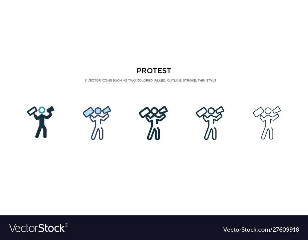 Protest icon in different style two colored vector image Protest icon in different style two colored